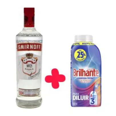 Vodka Smirnoff 998ml + Sabão líquido brilhante 500ml R$22