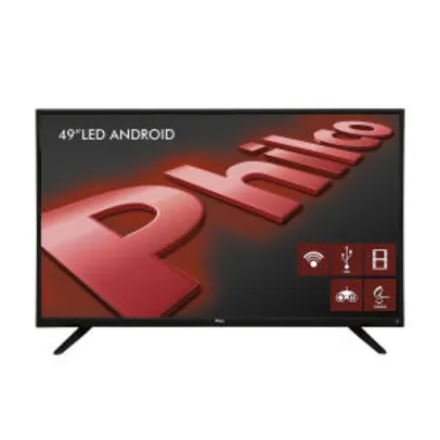 Smart TV Android LED 49" Philco PH49F30DSGWA Full HD 2 HDMI 2 USB Preta com Conversor Digital Integrado - R$ 1.299,00