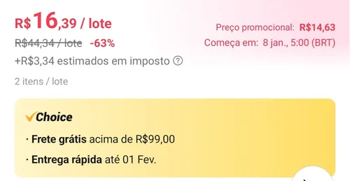 Imagem na descrição da promoção