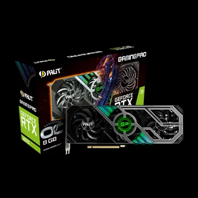 Placa de Vídeo Palit GeForce RTX 3070 GamingPro OC, LHR, 8GB, GDDR6, DLSS, Ray Tracing, NE63070S19P2