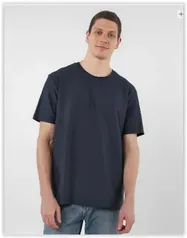 [Leve 2] Camiseta masculina regular algodão peruano - Azul Escuro 