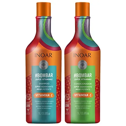 Inoar Kit Shampoo e Condicionador #Bombar Crescimento Capilar 1L, Pack of 2