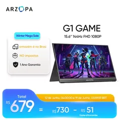 [Brasil] ARZOPA 15.6 ''144Hz 1080P FHD Portátil Monitor de Jogos HDR 