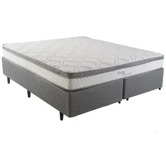 Cama Box Queen Size Herval Ômega com Pillow Top e Molas Ensacadas 61x158x198cm