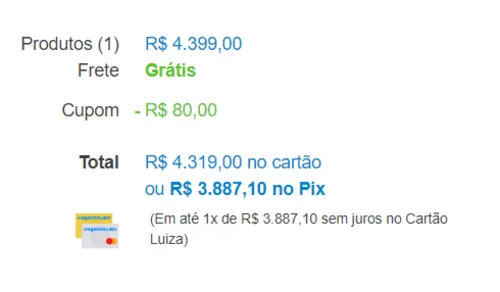 Imagem na descrição da promoção