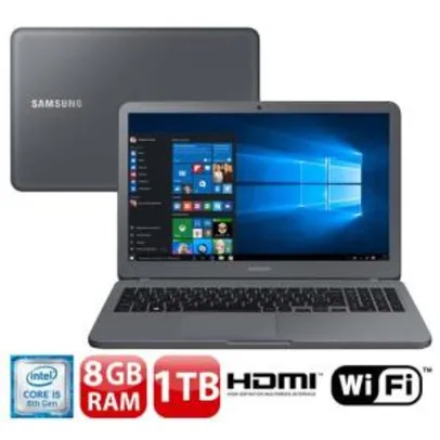 Notebook Samsung Core i5-8250U 8GB 1TB Tela 15.6” Windows 10 Expert X30 NP350XAA-KD1BR - R$ 2138