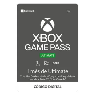 KaBuM! - Gift Card Xbox Game Pass Ultimate 1 Mês - Código Digital