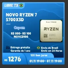 [Do Brasil] Processador RYZEN 7 5700X3D Cpu Socket AM4 Novo Stock no brasil