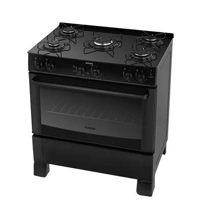 [AME R$ 797] Fogão Itatiaia Essencial Mesa de Vidro 5 Bocas Preto Bivolt