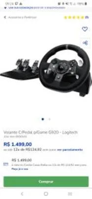Volante Logitech G920 | R$1.499