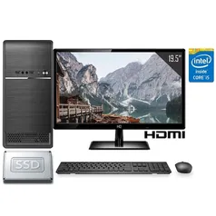 Computador Completo Intel Core i5 8GB SSD 240GB Monitor LED 19.5" HDMI CorPC Fast