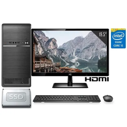 Computador Completo Intel Core i5 8GB SSD 240GB Monitor LED 19.5" HDMI CorPC Fast