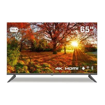 Smart Tv 65'', HQ 4k Com Conversor Digital Externo, 3 HDMI, 2 Usb, Wi-fi, Design Slim E Tela FRAMele