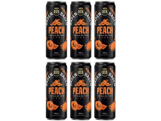 Cerveja Baden Baden Peach Puro malte PACK COM 6, UNIDADE SAI A 3,95