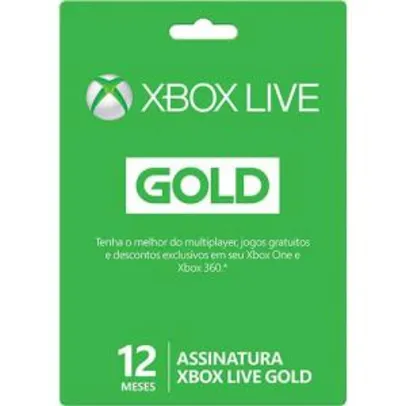 12 meses de Xbox Live Gold para Xbox 360 e Xbox One