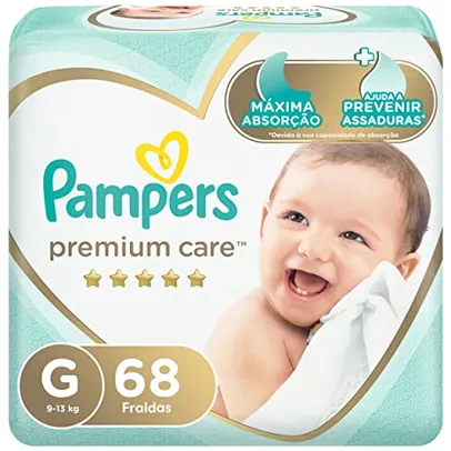 Fralda Pampers Premium Care G - 68 fraldas