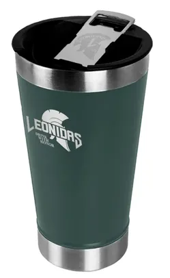 Copo Térmico Leonidas, 473ml, Quente ou Frio, Metal, Verde