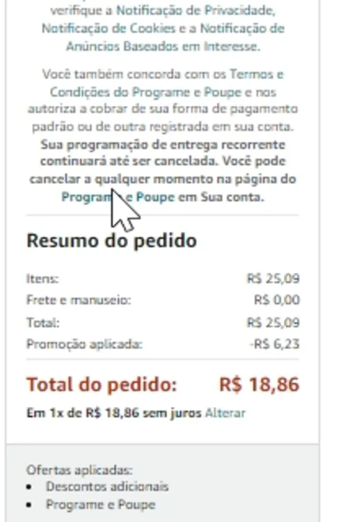 Imagem na descrição da promoção