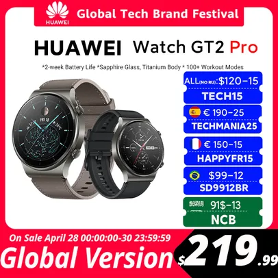 Smartwatch Huawei GT2 Pro | R$1.190