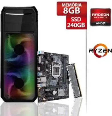 PC Gamer 3green AMD Ryzen 3 3200G 8GB DDR4 SSD 240GB Radeon Vega 8