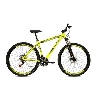 Bicicleta Aro 29 Absolute Nero 3 27v Hidráulico K7 e Trava Amarelo Neon Com Preto Tamanho 17 | R$1.259