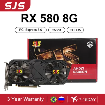 Placa De Vídeo SJS Rx 580 8GB