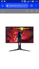 [R$1.761 em 24x AME + CC Submarino] Monitor Gamer AOC 27 Polegadas Full HD 144Hz 1ms R$1.853