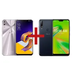 ZenFone 5Z 6GB/128GB Prata + ZenFone Max Shot 4GB/64GB Preto R$2429