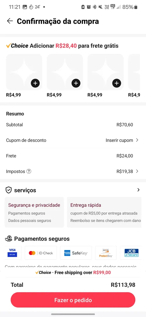 Imagem na descrição da promoção