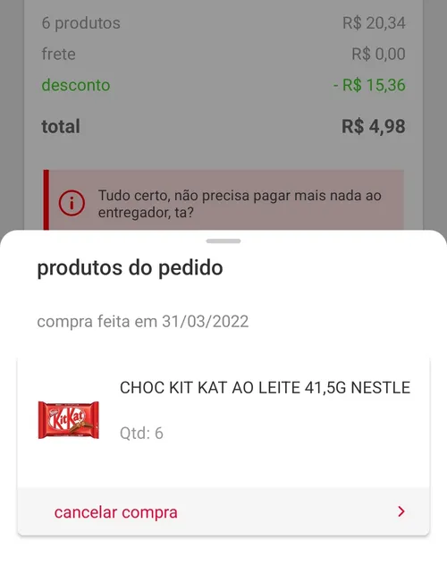 Imagem na descrição da promoção