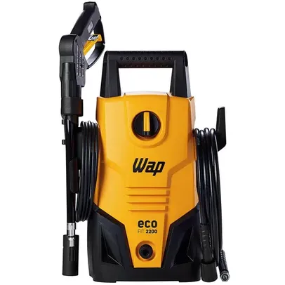 Lavadora de Alta Pressão Wap Eco Fit 2200 1500psi 1400W com Jato de Água Leque e Concentrado, Sistema Stop Total - Laranja/Preta