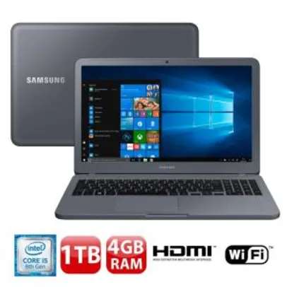 Notebook Samsung Core i5-8250U 4GB 1TB Tela Full HD 15.6” Windows 10 Expert X20 NP350XAA-KFWBR - R$2088