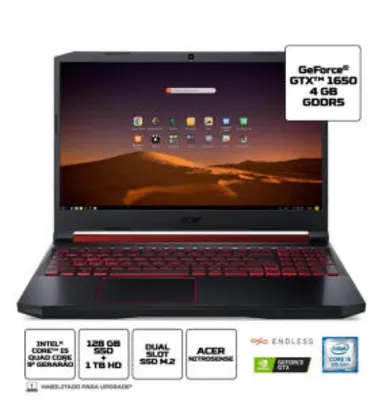 Notebook Gamer Acer Nitro 5 AN515-54-58CL Intel Core i5 8GB 1TB HD 128GB SSD GTX 1650 15.6' Endless