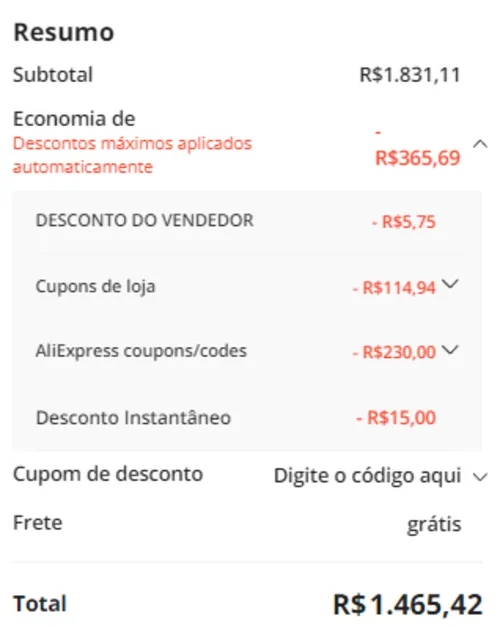 Imagem na descrição da promoção