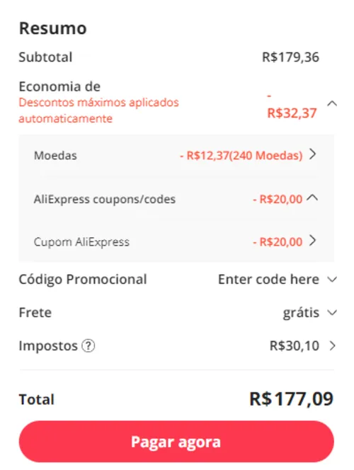 Imagem na descrição da promoção