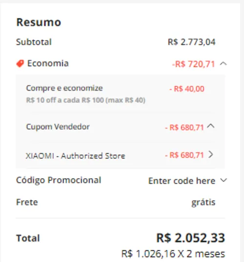 Imagem na descrição da promoção