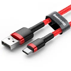 [Internacional] Cabo USB Tipo C Baseus 2 Metros Carga Rápida 3.0 