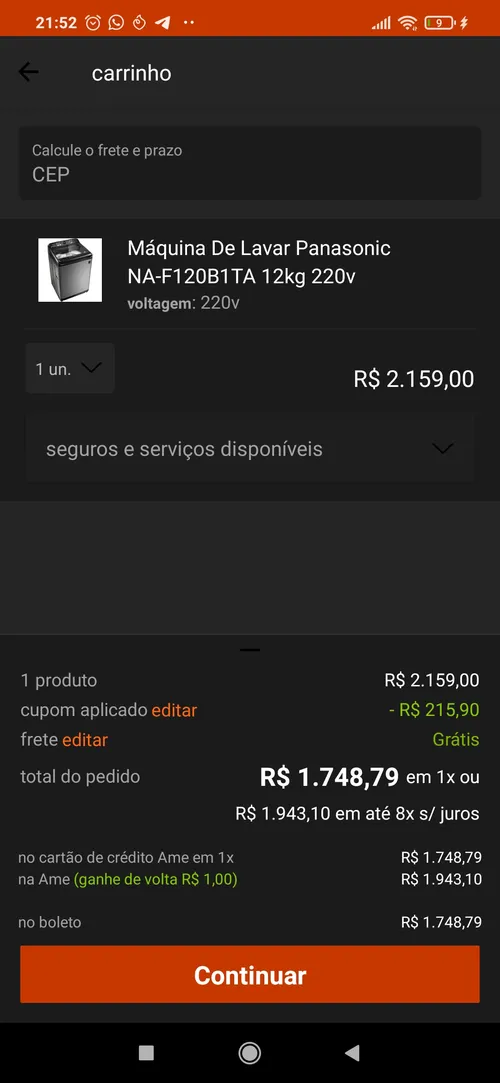 Imagem na descrição da promoção