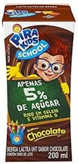 Bebida Láctea Sabor Chocolate Pirakids School 200ml ( R$0,85 cada na compra de 5 un.)