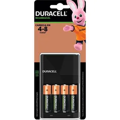 [BanQi - 77,2 com cashback de 50%] Carregador De Pilhas Duracell Com 4 Pilhas AA 2500mAh