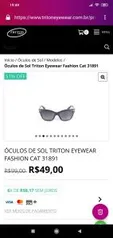 Óculos de Sol Triton Eyewear Fashion Cat 31891 | R$49