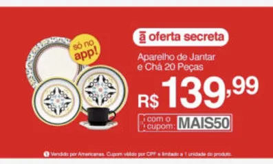 Aparelho de Jantar e Chá 20 Peças Daily Mail Order Luiza - Oxford | R$140