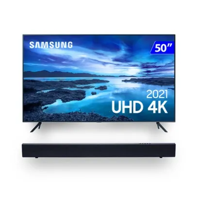 Combo Samsung Smart TV 50" 4K 2021 + Soundbar JBL cinema SB110 | R$3104