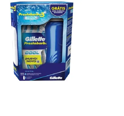 REGIONAL Aparelho De Barbear Gillette Prestobarba 3 Cool Com 4 Unidades Grátis Garrafa