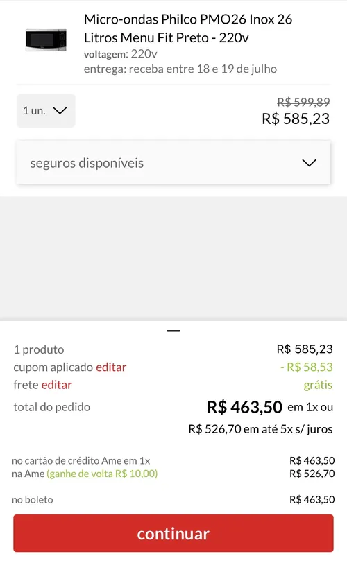 Imagem na descrição da promoção