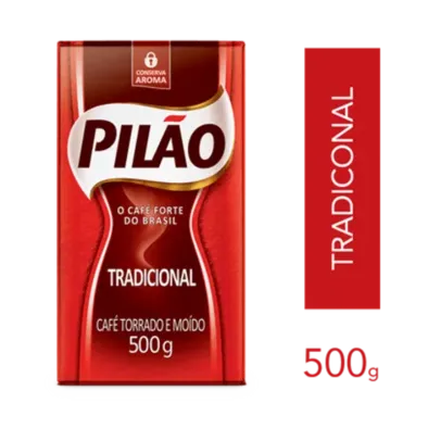 [COMPRA ACIMA DE $300] Café Pilão Torrado e Moído Tradicional Vácuo 500g