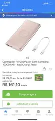 Power Bateria Externa Bank Samsung Fast Charge por Indução R$152