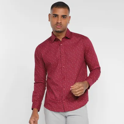 Camisa Manga Longa Milano Tricoline Estampada Masculina