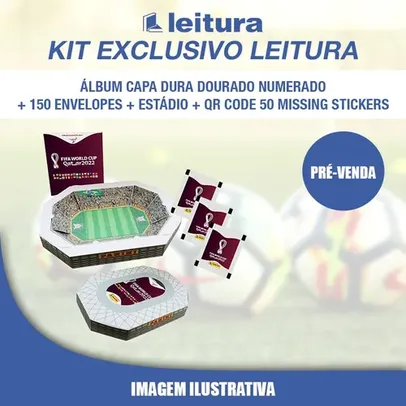 Kit exclusivo álbum Copa do Mundo 2022[800 FIGURINHAS] + CAPA DURA DOURADO E NUMERADO 