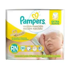 Fraldas Pampers Recém-Nascido RN - 20 Unidades - R$9